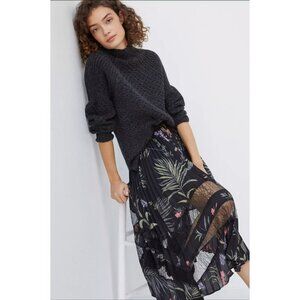 Anthropologie Daniel Rainn Narcisa Pleated Midi Skirt